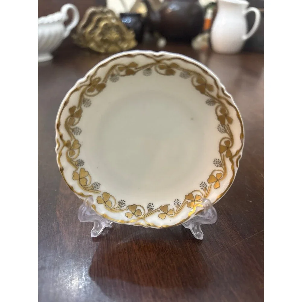 H&C Limoges Gold Clover Leaf Schleiger Butter Pats